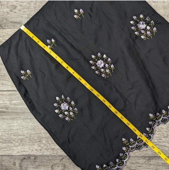B.Moss Silk Embroidered Mini Skirt - Picture 4 of 5